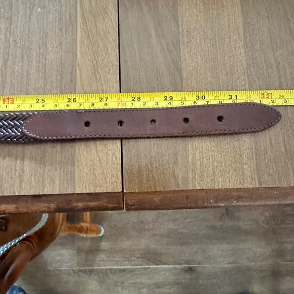 Eddie Bauer Genuine Full Grain Braided Casual Leather Belt Small 26\
